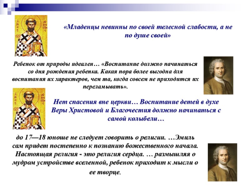 Нет спасения вне церкви… Воспитание детей в духе Веры Христовой и Благочестия должно начинаться